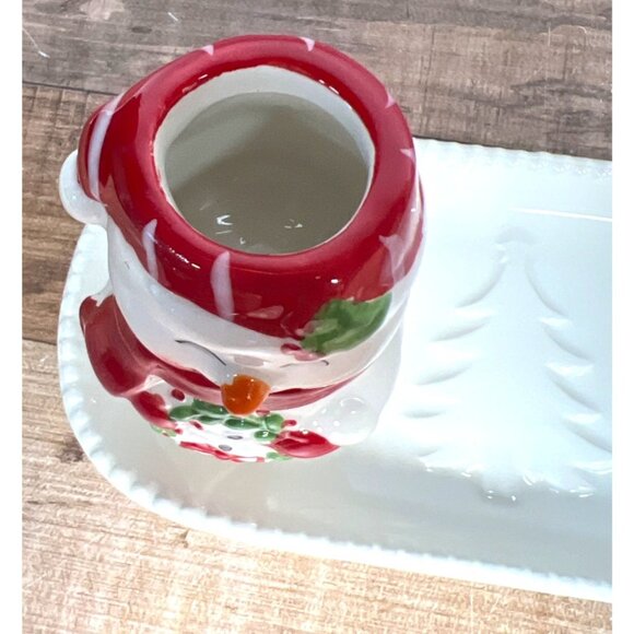 Merry Makers Two-Piece Snowman & Tray Set For Holiday Entertaining - Picture 4 of 7